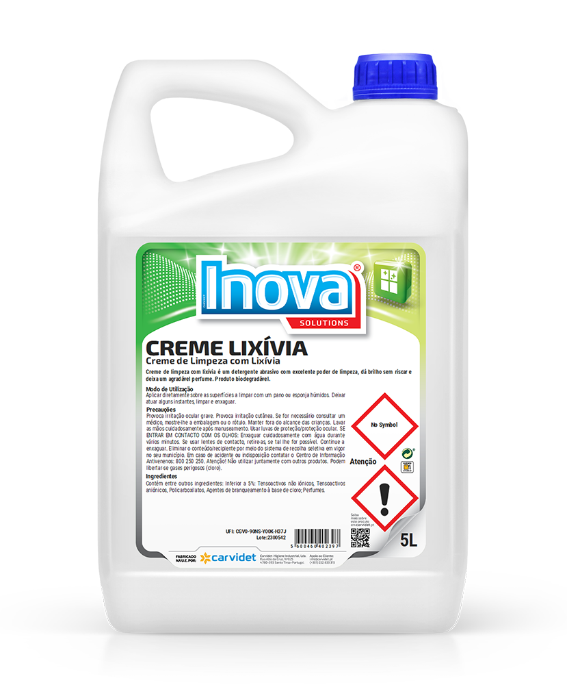 Creme de limpeza lixívia