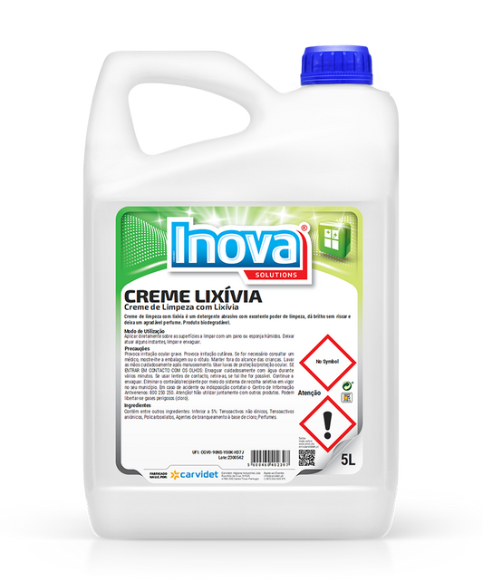 Creme de limpeza lixívia